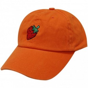 Baseball Caps Strawberry Cotton Baseball Dad Caps - Orange - CW12M3Y18L7 $23.91