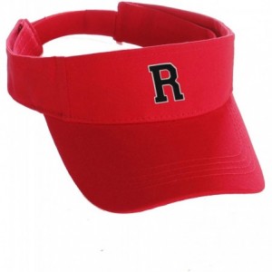 Baseball Caps Custom Sport Sun Visor Hat A to Z Initial Team Letters- Red Visor White Black - Letter R - CU18GS5GEM3 $27.67