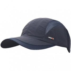 Baseball Caps Unisex Summer Quick-Dry Sports Travel Mesh Baseball Sun UV Runner Hat Cap Visor - Navy - C4189TQ4RSC $17.72