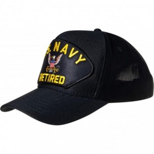 Baseball Caps United States Navy Retired Emblem Patch Hat Navy Blue Baseball Cap - CE18X92ZY7W $40.19
