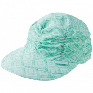 Sun Hats UPF 50+ Womens Ruched Sun Cap - Seafoam Diamond - CN18RAG4426 $67.72