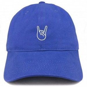 Baseball Caps Rock On Embroidered Dad Hat Adjustable Cotton Baseball Cap - Royal - CP12NBYYBAB $34.66