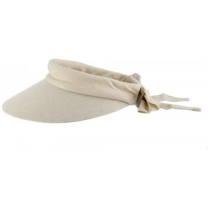 Visors Women's Visor Hat With Big Brim - Natural - CL114CQXKYX $50.26