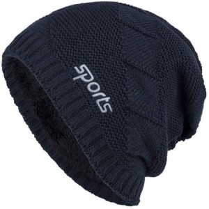 Skullies & Beanies Beanie Hat for Men Women Winter Warm Knit Slouchy Thick Skull Cap Casual Down Headgear Earmuffs Hat - C118...