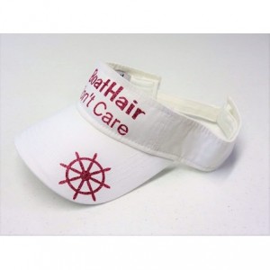 Sun Hats Glitter Boat Hair Don't Care Cotton Visor Fashion Summer - Fuchsia Glitter on White Visor - CQ1827REQRN $43.81