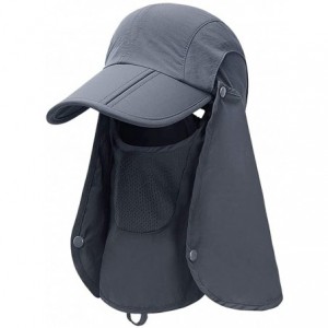 Sun Hats Sun Caps Fishing Hats UPF 50+ with Neck Flap Face Cover Sun Cap for Men Women Summer Outdoor Hat - Dark Grey - CP183...