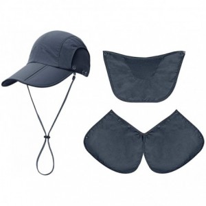Sun Hats Sun Caps Fishing Hats UPF 50+ with Neck Flap Face Cover Sun Cap for Men Women Summer Outdoor Hat - Dark Grey - CP183...