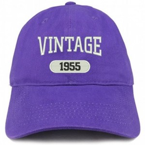 Baseball Caps Vintage 1955 Embroidered 65th Birthday Relaxed Fitting Cotton Cap - Purple - CW180ZML9S5 $33.63