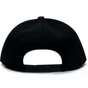 Baseball Caps Plain Leopard Snapback Cap - Black/Red - C911EEABIMH $26.36