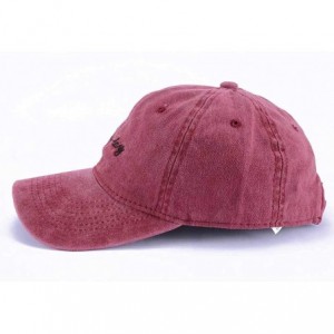 Baseball Caps Vintage Hat Bad-Hair-Day Embroidered Women-Baseball-Dad Hats Distressed - Red Wine - CS18GZI0OS0 $23.71