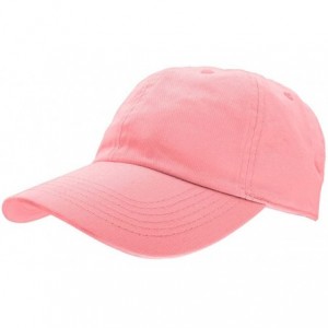 Baseball Caps Baseball Caps Dad Hats 100% Cotton Polo Style Plain Blank Adjustable Size - Light Pink - C118EZI7LL5 $17.53