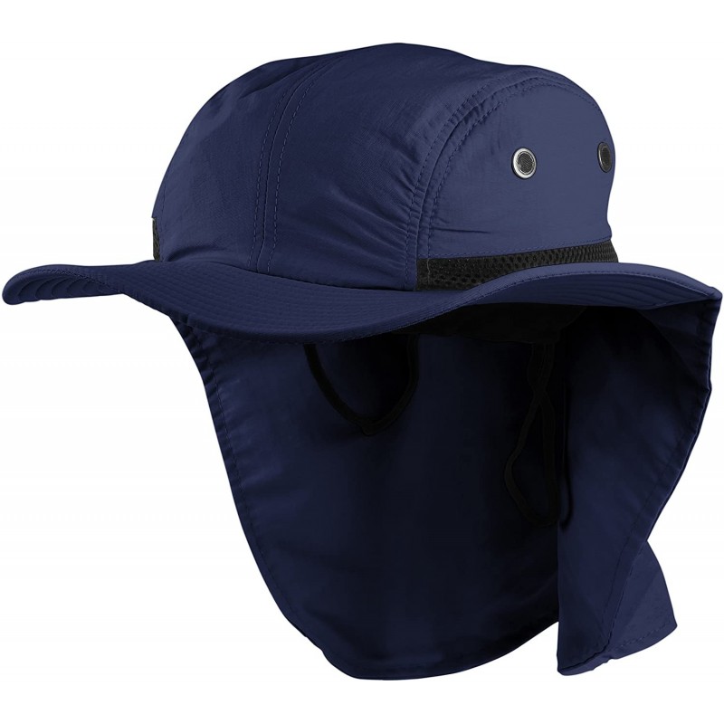 Sun Hats Headware Extreme Outdoor Condition Ear Neck Flap Protection Sun Hat - Navy - CL186EL7UEQ $29.67