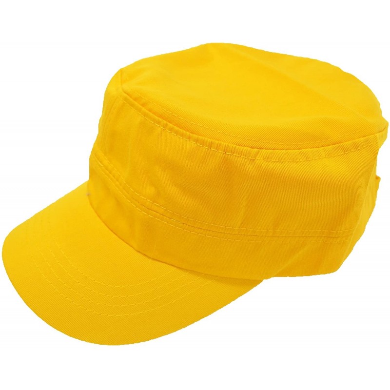 Baseball Caps Vintage Army Military Cadet Hat Unisex - Yellow - CD184S3MXZY $17.59
