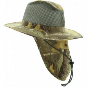 Sun Hats Wide Brim Bora Booney Outdoor Safari Summer Hat w/Neck Flap & Sun Protection - Brown Woodlands Camo - Mesh - CF184MN...