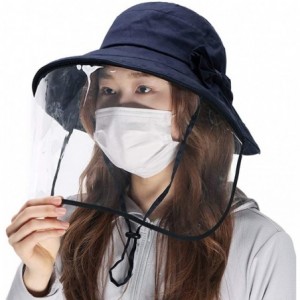 Sun Hats Womens 100% Cotton Bucket Sun Hat UPF 50 Chin Strap Adjustable Packable Wide Brim - 69038navy - C8196YQZ7HN $43.07