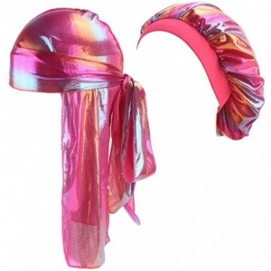 Skullies & Beanies Durags Straps Sleeping Bonnet Frizzy - A3-rose Pink - CU18OKQCEZ9 $28.31