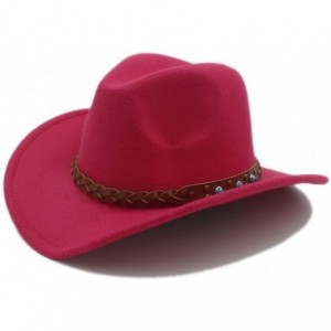 Cowboy Hats Winter Spring Western Cowboy Hat for Womem Men Wide Brim Cowgirl Jazz Cap with The Belt - 3 - C7184XCMNKG $40.89