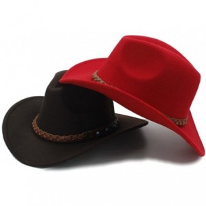 Cowboy Hats Winter Spring Western Cowboy Hat for Womem Men Wide Brim Cowgirl Jazz Cap with The Belt - 3 - C7184XCMNKG $45.14