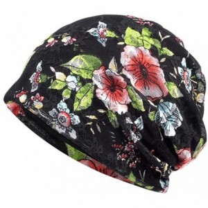 Skullies & Beanies Women Chemo Hat Elegant Floral Lace Turban Chemo Cancer Beanie Cap Sleepping Hat - 15c - CM1855QMH9U $85.96