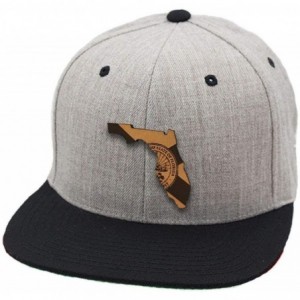 Baseball Caps Florida 'The 27' Leather Patch Snapback Hat - Heather Grey/Black - CG18IGQMUM0 $55.92