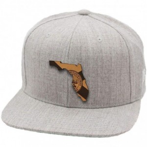 Baseball Caps Florida 'The 27' Leather Patch Snapback Hat - Heather Grey/Black - CG18IGQMUM0 $48.93