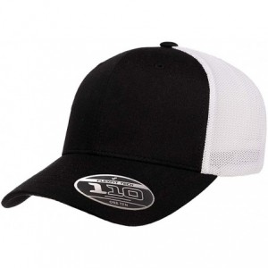 Baseball Caps Men's 110 Recycled Trucker Mesh Cap-2-Tone- Black/White- OSFA - CQ18THHLO04 $19.76
