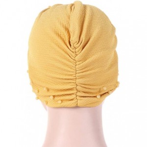 Skullies & Beanies Womens Bowknot Turban Headwear Puggaree - Yellow5 - CV18H04AHUC $25.23