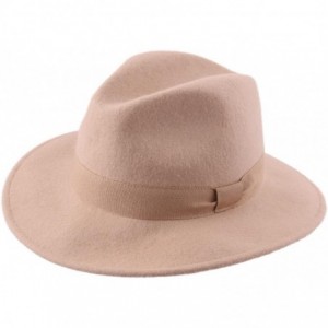 Fedoras Traveller Cavalier Wool Felt Fedora Hat - Camel - CI187IR3C80 $83.55