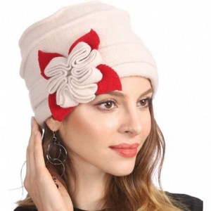 Berets Women's Winter Warm 100% Wool Beret Beanie Cloche Bucket Hat - Clover Ivory - CM18Y8RAT65 $36.81