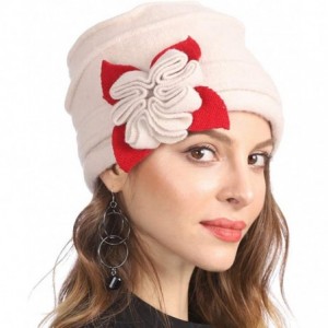 Berets Women's Winter Warm 100% Wool Beret Beanie Cloche Bucket Hat - Clover Ivory - CM18Y8RAT65 $33.74
