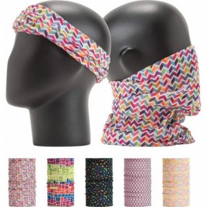 Headbands Pattern Headwear Headband Bandana - Vivid Color Geometric Set No.1- 5pcs total - CG18M5LS6YU $24.16