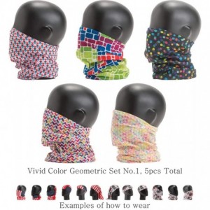 Headbands Pattern Headwear Headband Bandana - Vivid Color Geometric Set No.1- 5pcs total - CG18M5LS6YU $21.25