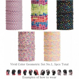 Headbands Pattern Headwear Headband Bandana - Vivid Color Geometric Set No.1- 5pcs total - CG18M5LS6YU $21.25