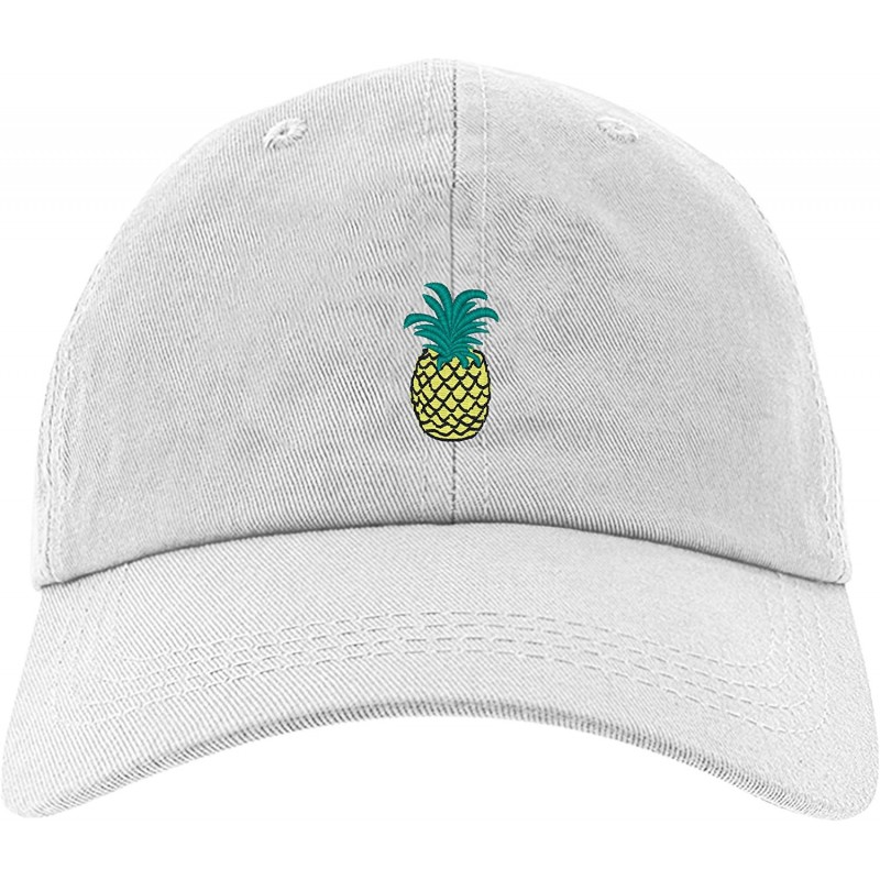 Baseball Caps Pineapple Embroidered Dad Hat for Man and Women- Adjustable Baseball Cap - White - CN18IX29W2K $26.49
