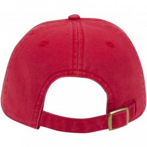 Baseball Caps Low Profile Washed Superior Brushed Cotton Twill Dat Hat Cap - Red - CF1865N5UKU $22.74