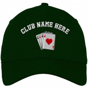 Baseball Caps Custom Low Profile Soft Hat Game Poker Cards As Logo Embroidery Club Cotton - Forest Green - C818QWLREW5 $38.27