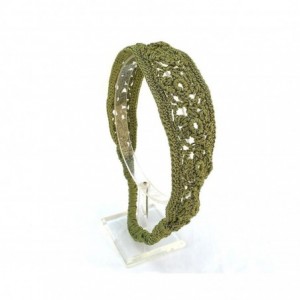 Headbands Crochet daisies elastic Headband handmade- good for women and girls (Olive) - Olive - CZ17YQLQQ0O $54.57