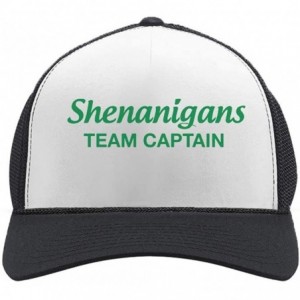 Baseball Caps Funny Shenanigans Team Captain St. Patrick Trucker Hat Mesh Cap - Black/White - CR18OT6TMNR $25.46