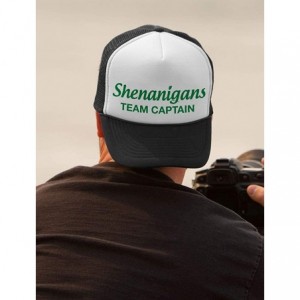 Baseball Caps Funny Shenanigans Team Captain St. Patrick Trucker Hat Mesh Cap - Black/White - CR18OT6TMNR $25.46