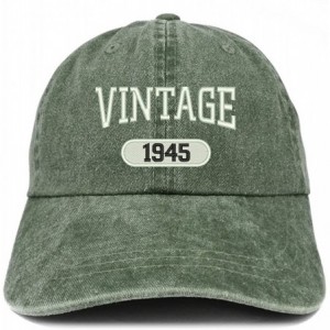 Baseball Caps Vintage 1945 Embroidered 75th Birthday Soft Crown Washed Cotton Cap - Dark Green - C7180WZ4HMH $33.04