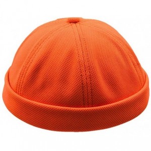 Skullies & Beanies Docker Leon Harbour Hat Watch Cap Breathable Mesh Design Retro Brimless Beanie Hat Unisex - Ct18-orange - ...