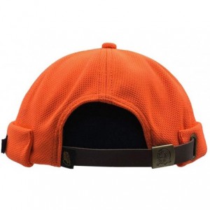 Skullies & Beanies Docker Leon Harbour Hat Watch Cap Breathable Mesh Design Retro Brimless Beanie Hat Unisex - Ct18-orange - ...