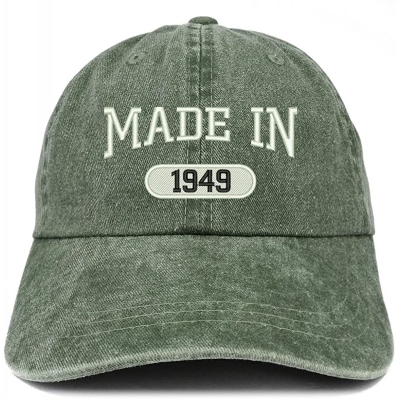 Baseball Caps Made in 1949 Embroidered 71st Birthday Washed Baseball Cap - Dark Green - CF18C7GAHNM $33.77