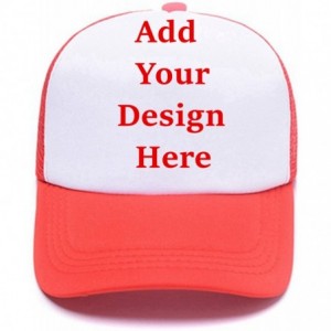 Baseball Caps Personalized Snapback Trucker Hats Custom Unisex Mesh Outdoors Baseball Caps - Red - CU18ECYCS6S $21.53
