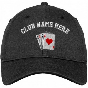 Baseball Caps Custom Low Profile Soft Hat Game Poker Cards As Logo Embroidery Club Cotton - Dark Denim - CX18ONSCX2Q $39.63