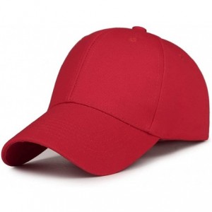 Sun Hats Mens Womens Baseball Cap Adjustable Cotton Dad Hat Classic Sports Hats - Red - C218O95UT8D $23.08