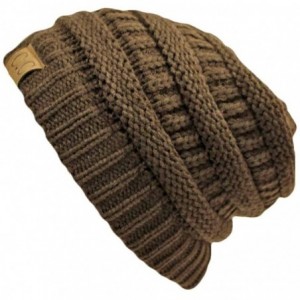 Skullies & Beanies Knit Soft Stretch Beanie Cap - Brown - CQ12MHFWY01 $20.70