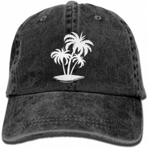 Baseball Caps Baseball Jeans Cap Palm Tree and Tropical Island-1 Men Women Golf Hats Adjustable Baseball Cap - Black - CZ18D6...