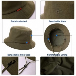 Bucket Hats Packable Bucket for Women Men with String Sun Hat SPF 50 Fishing Summer Beach Travel Cap 56-60cm - Khaki_00711 - ...
