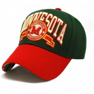 Baseball Caps Team Color City Name Embroidered Baseball Cap Hat Unisex Football Basketball - Minnesota-hunter Green - CH18RZ3...